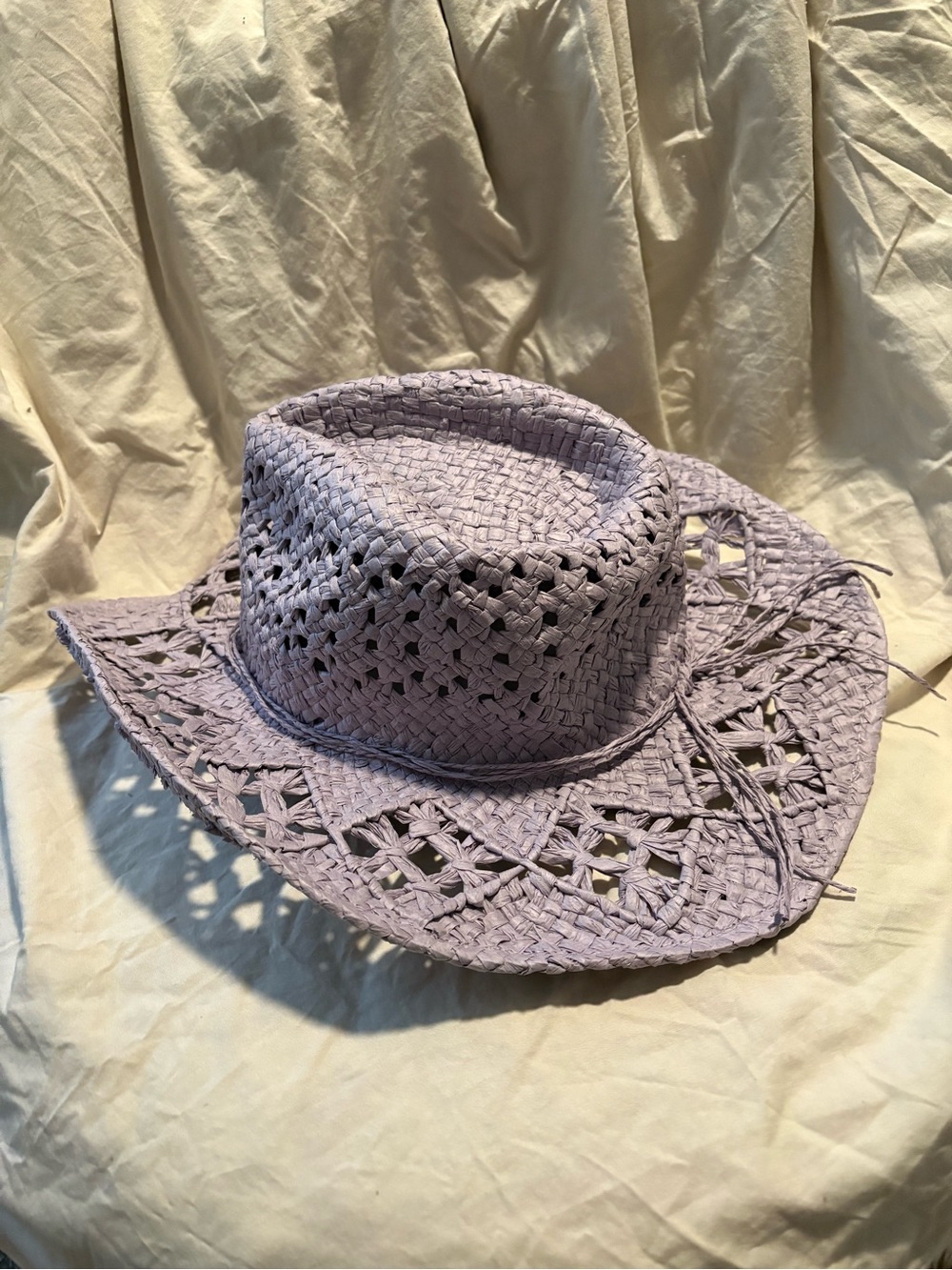 Urban Outfitters Lavender Woven Straw Cowboy Hat Western Festival